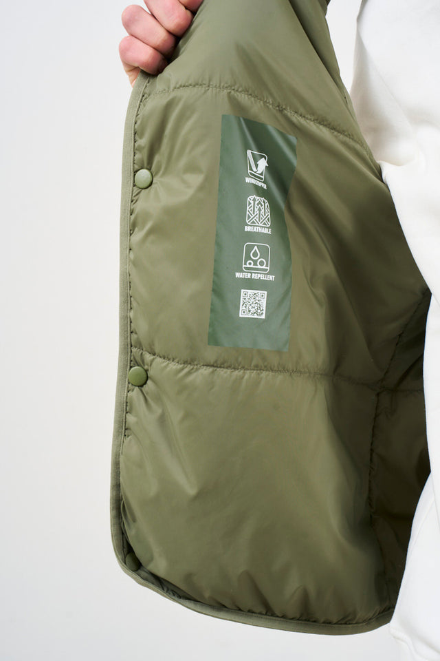 Military green men's padded vest