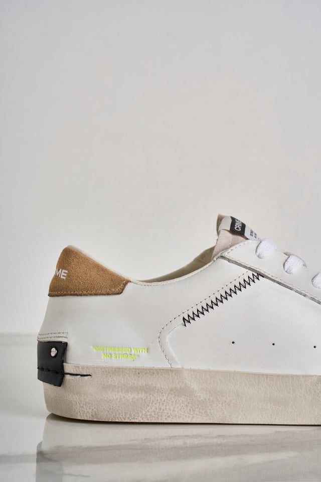DISTRESSED white and leather men's sneakers