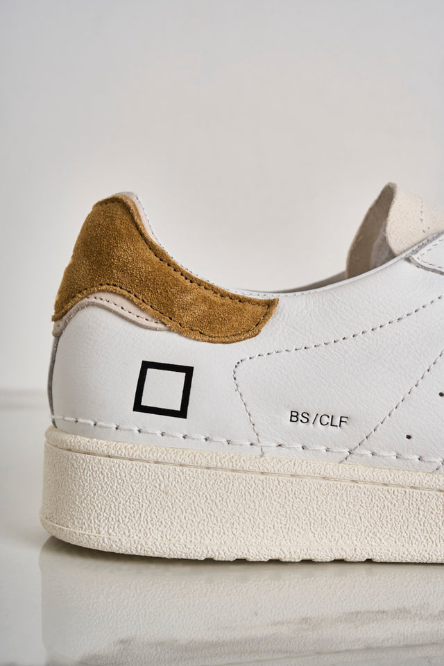 Base white and leather men's sneakers