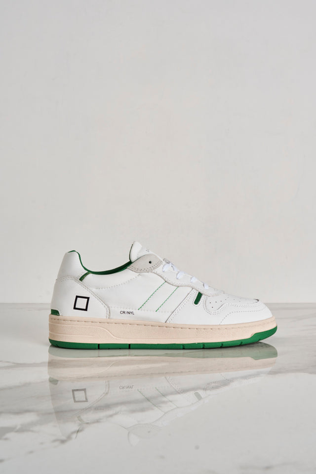 Court 2.0 white and green nylon men's sneakers
