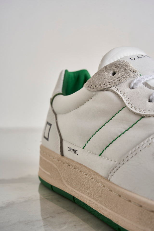 Court 2.0 white and green nylon men's sneakers