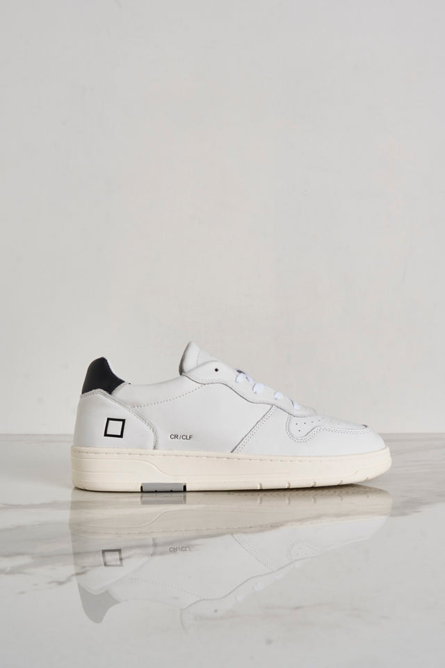Court men's sneakers in black and white leather
