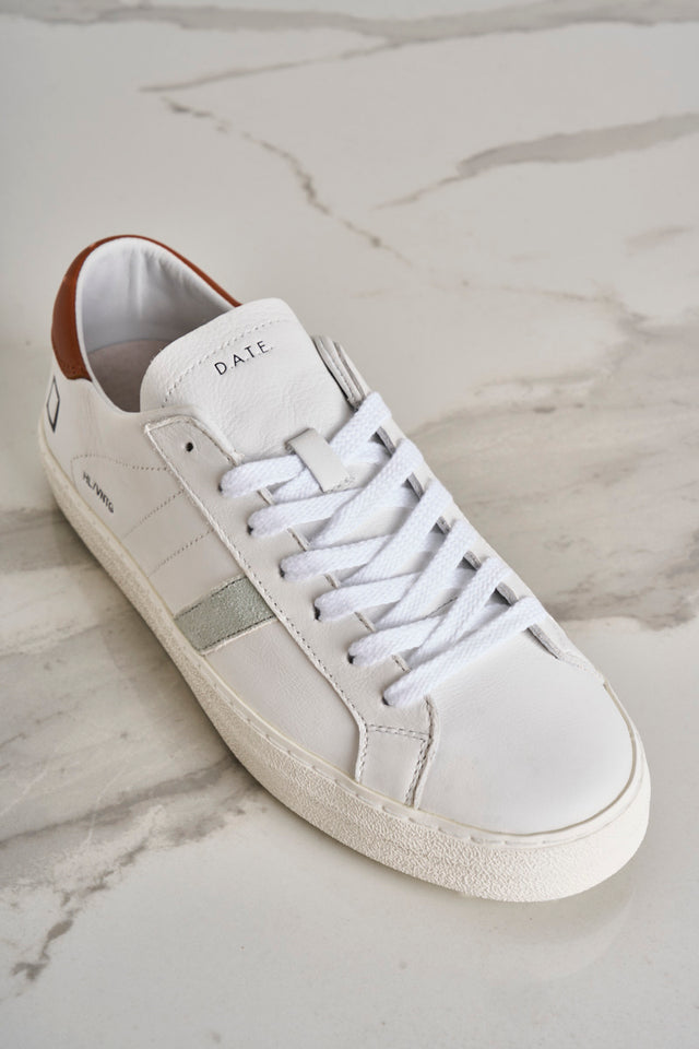 Sneakers uomo Hill low calf marrone, bianco e grigio