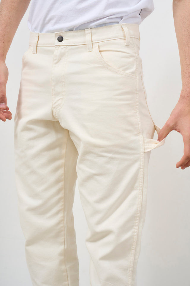 Pantalone uomo panna in cotone