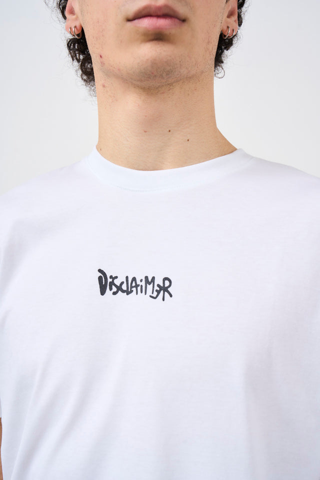 DISCLAIMER T-shirt uomo con stampa logo sul retro