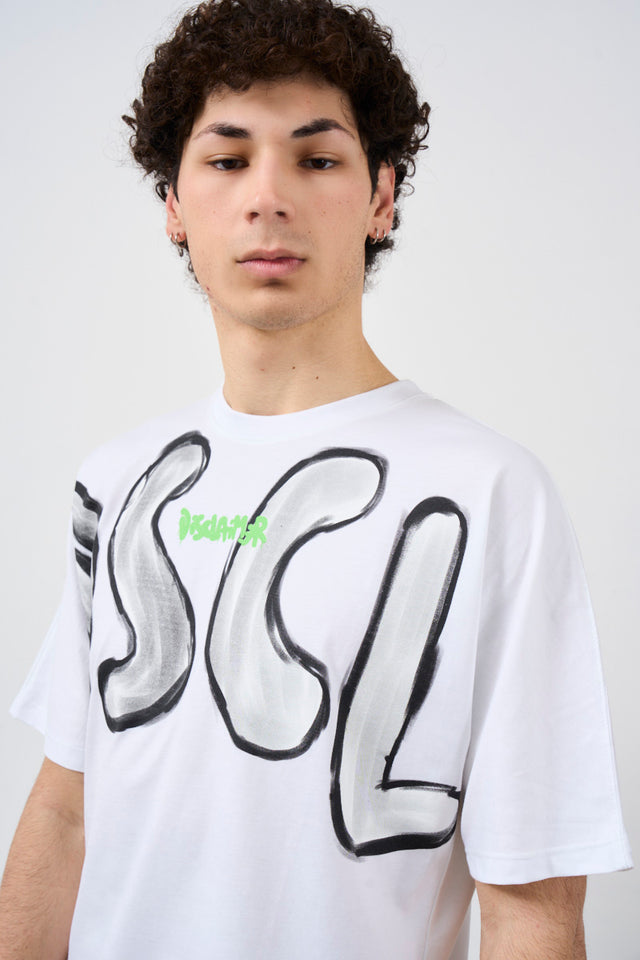 DISCLAIMER T-shirt uomo con stampa logo sul retro<BR/>