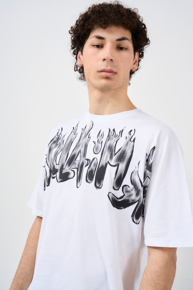 DISCLAIMER T-shirt uomo con stampa logo sul fronte