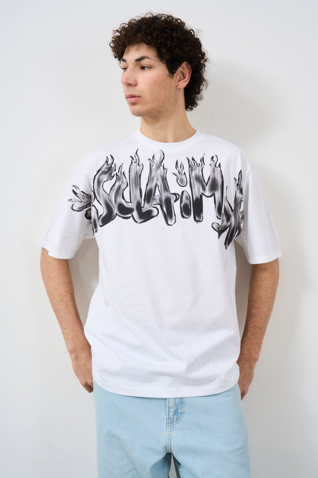 DISCLAIMER Men's T-shirt with logo print on the front