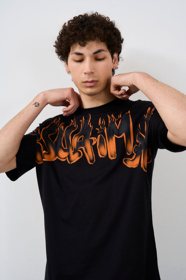 DISCLAIMER T-shirt uomo con stampa logo sul fronte