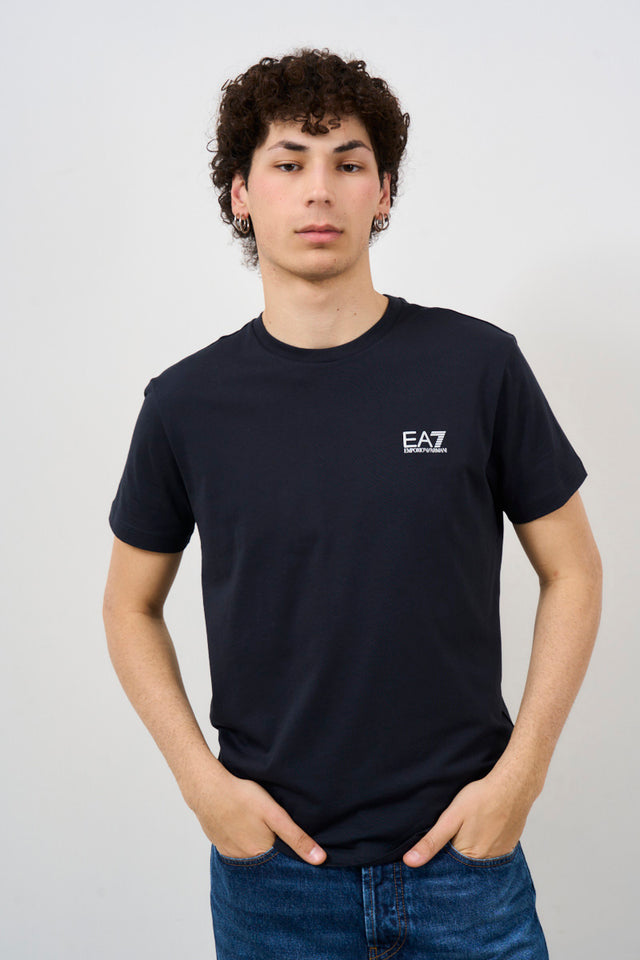 T-shirt uomo blu navy con logo EA7