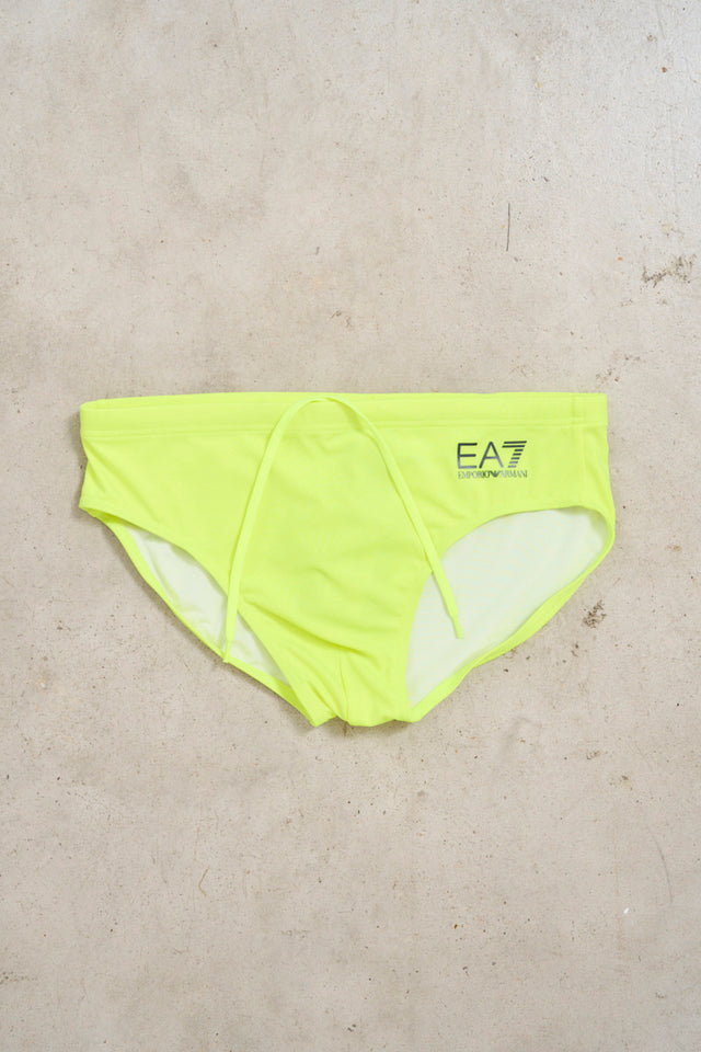 Slip uomo giallo fluo con logo EA7