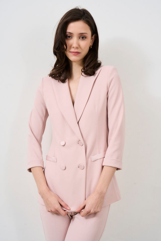 IMPERIAL Single-color double-breasted women's blazer