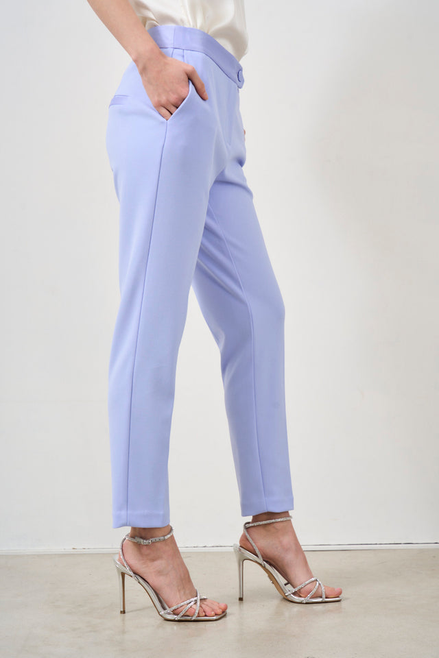 IMPERIAL Monocolour straight women's trousers with vertical pockets