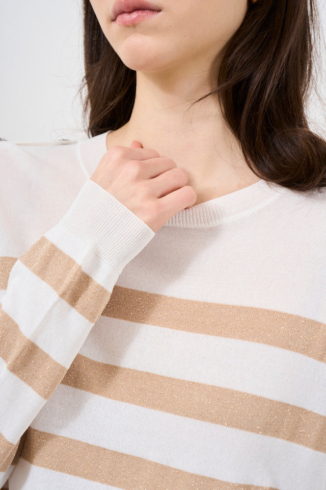 Women's striped lurex sweater
