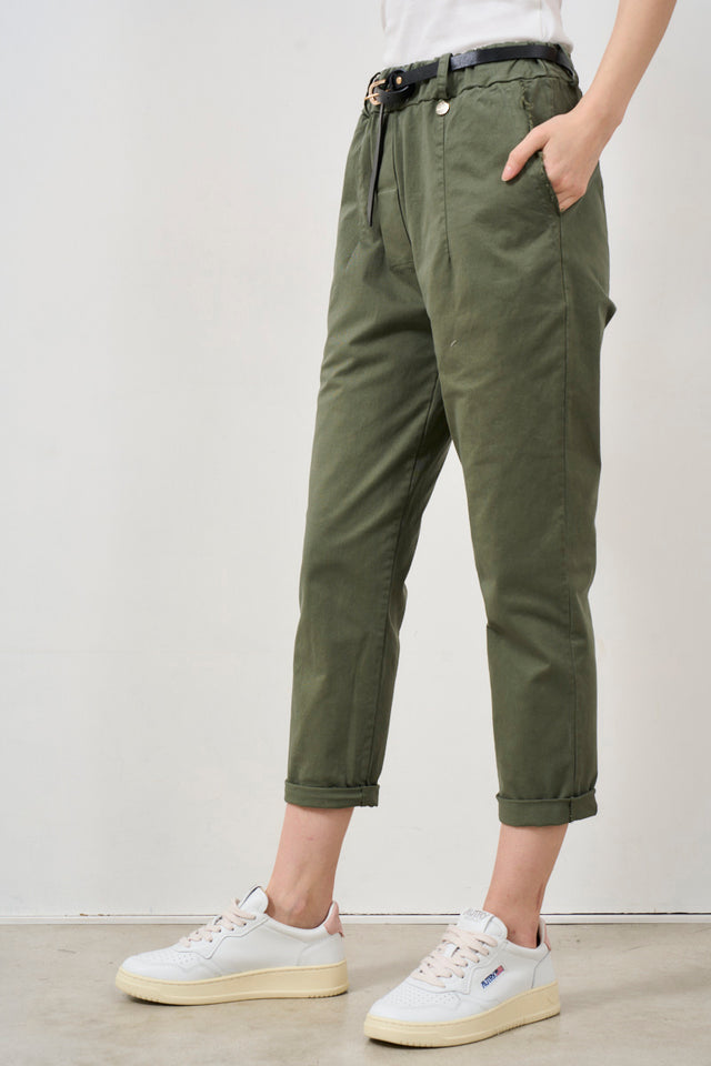 INCLOTH Women's cotton trousers with belt