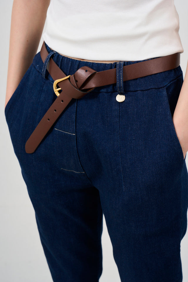 INCLOTH Women's jeans with belt