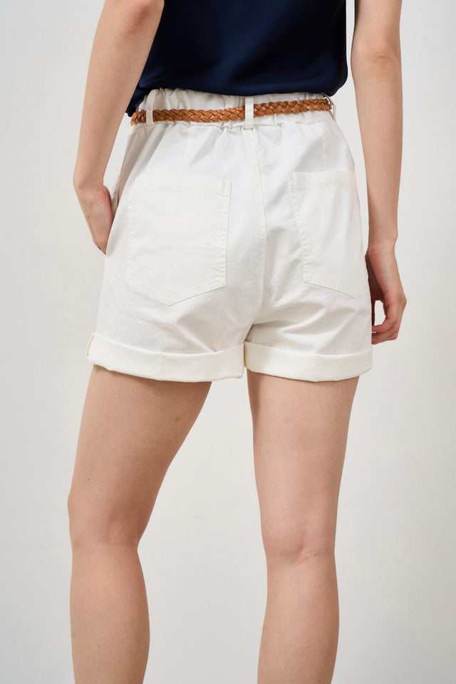 Shorts in cotone con cintura inclusa