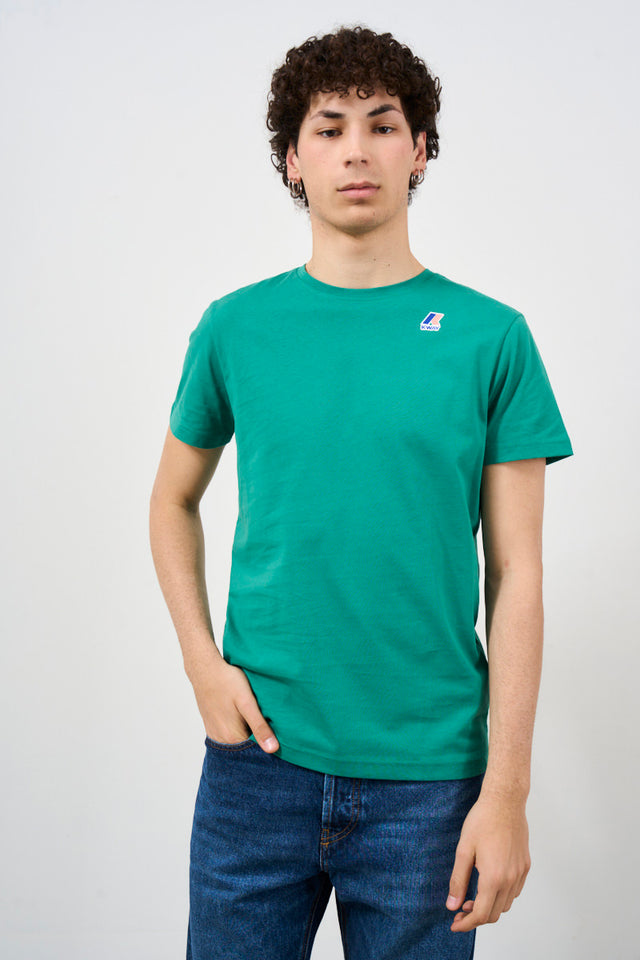 T-shirt uomo verde con logo K-WAY