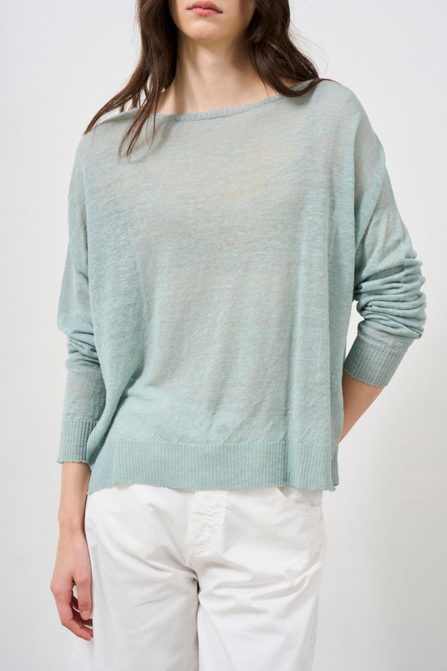 KONTATTO sage-colored linen blend sweater