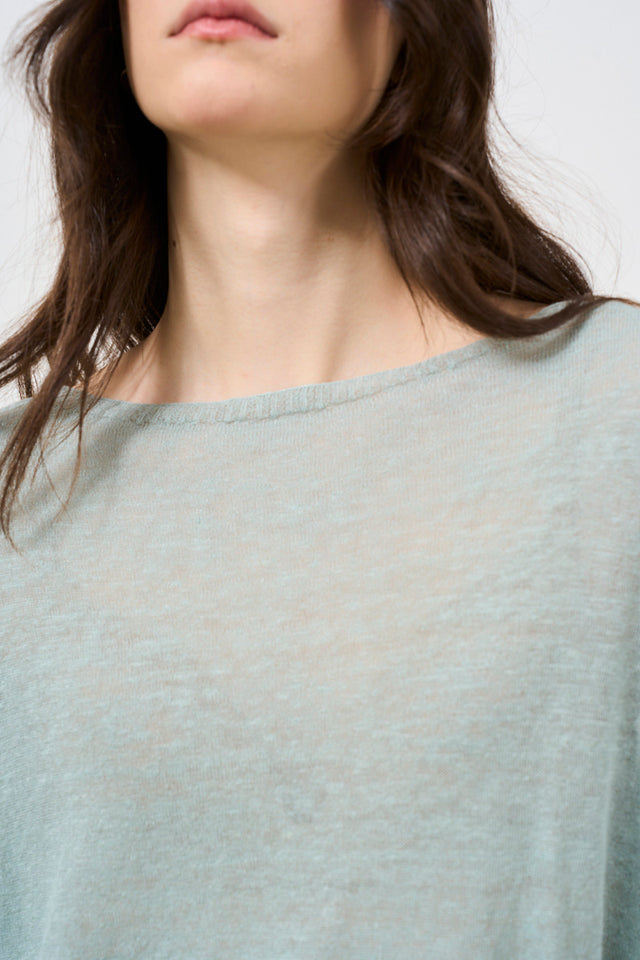 KONTATTO sage-colored linen blend sweater