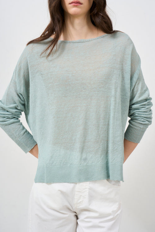 KONTATTO sage-colored linen blend sweater