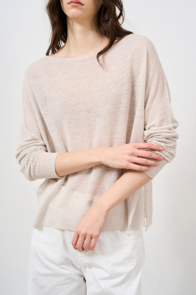 KONTATTO Sand-colored linen blend sweater