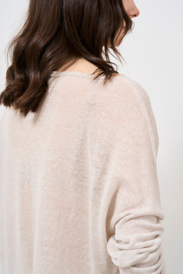 KONTATTO Sand-colored linen blend sweater