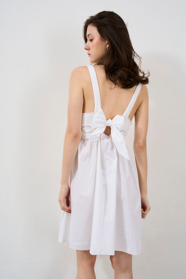 Women's knitted and poplin dress<br>
