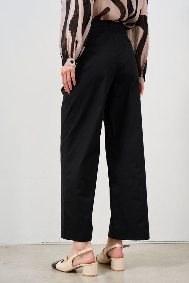 Pantalone donna con cintura gioiello nero