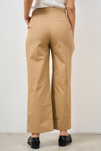 Pantalone donna con cintura gioiello beige - 5