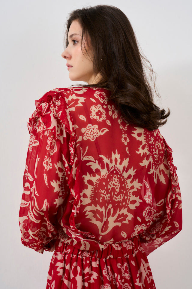 LIU JO Women's printed silk blend blouse<br><br>