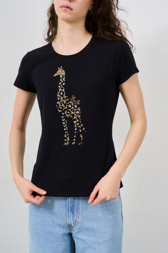 LIU JO Women's t-shirt with print and applications<br><br>