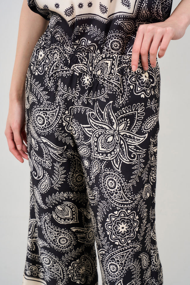 LIU JO Women's Paisley print satin trousers