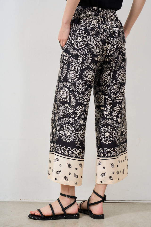 LIU JO Women's Paisley print satin trousers