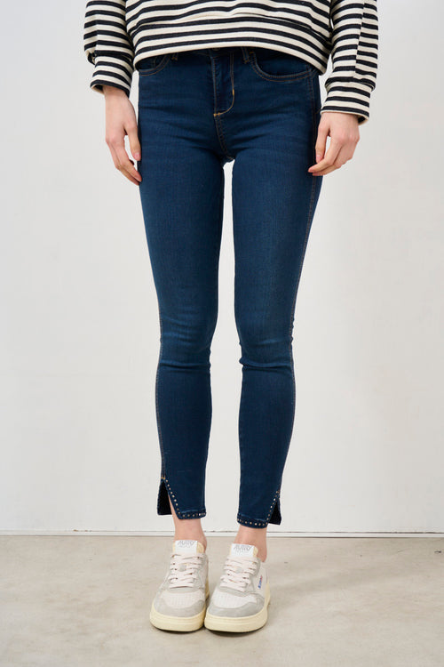 Women's skinny bottom up jeans