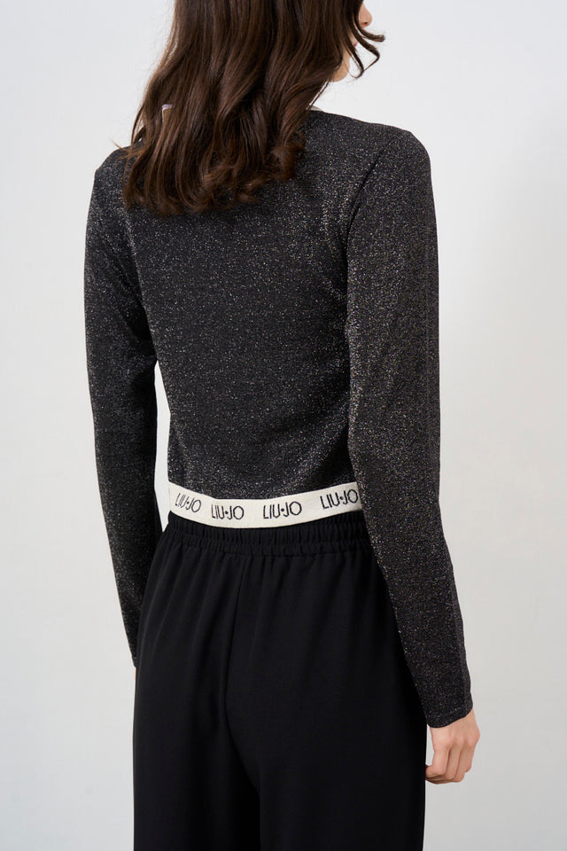 Women's Sweater With Black Jacquard Logo