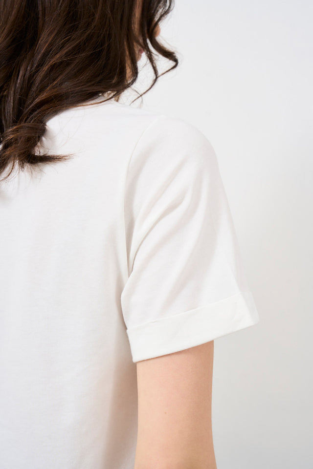 Women's t-shirt with white rhinestone logo