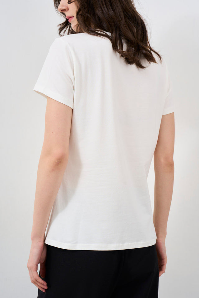 Women's T-Shirt With White Sequins
