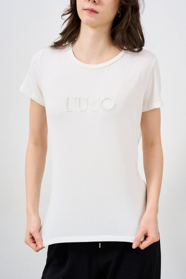 Women's T-Shirt With White Embossed Logo