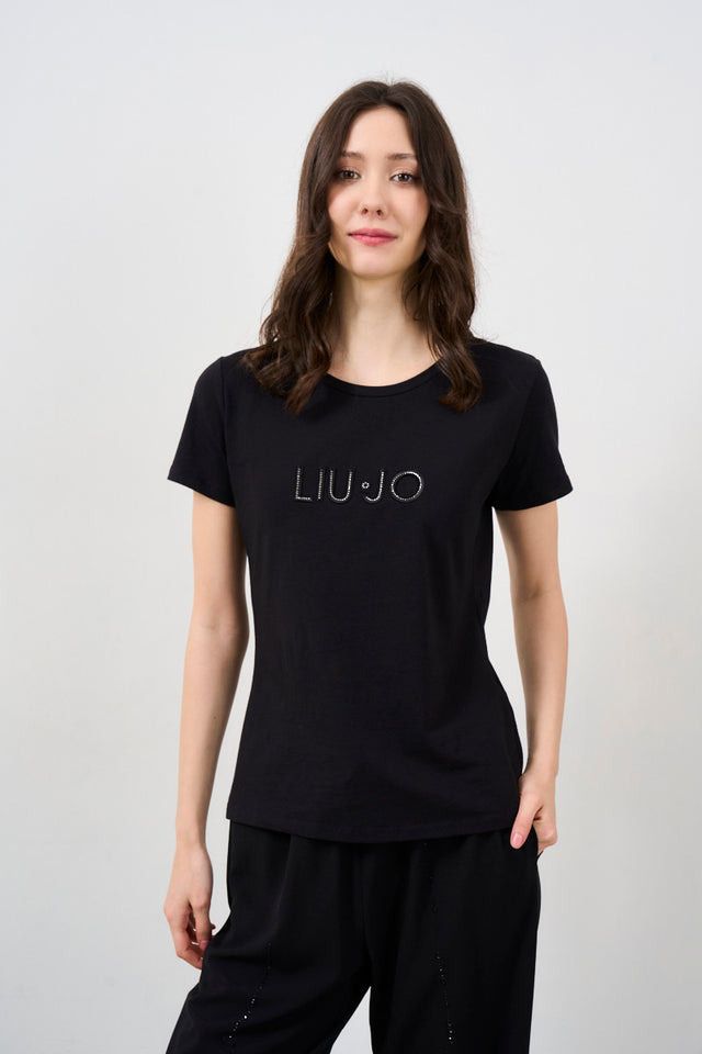 Women's T-Shirt With Black Embossed Logo