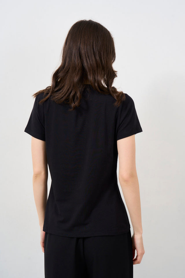 Women's T-Shirt With Black Embossed Logo
