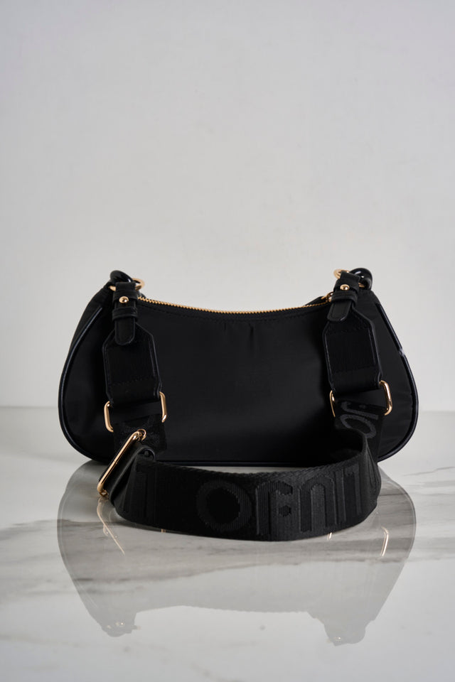 Black shoulder bag with chain handle<br>