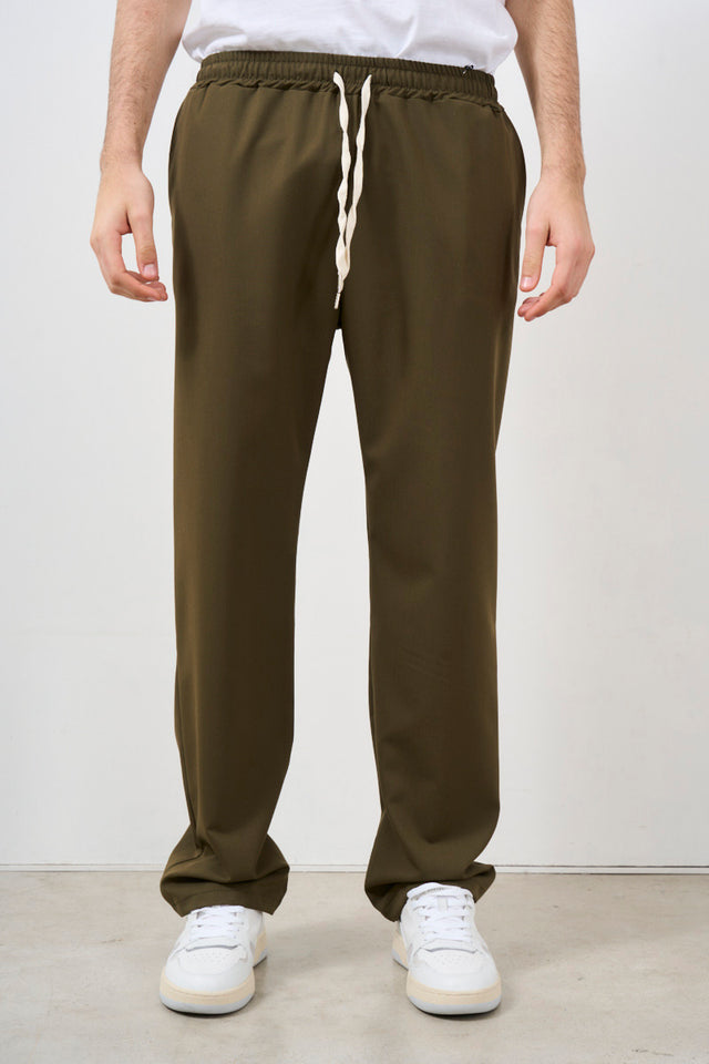 Men's wide-leg trousers with drawstring