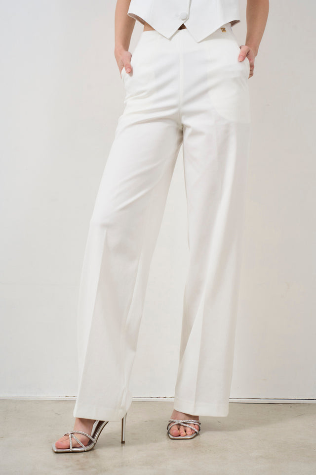 MANILA GRACE Women's wide-leg trousers