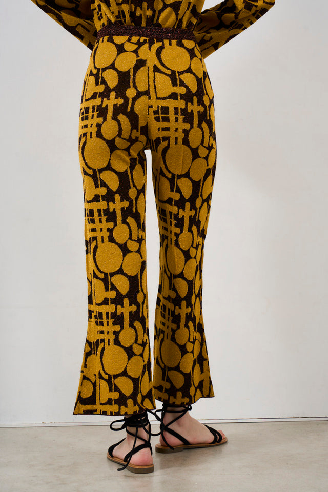 MANILA GRACE Women's jacquard trousers