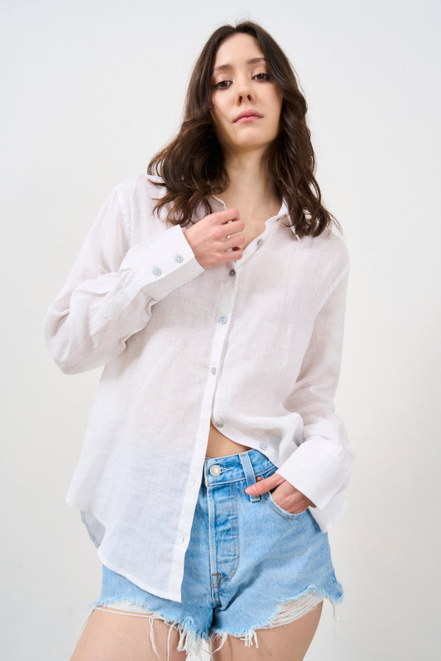 Women's linen blend shirt