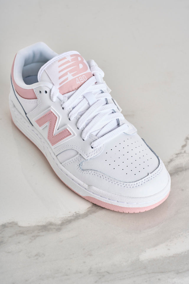 NEW BALANCE White and pink 480 women's sneakers