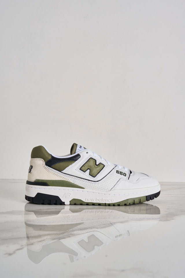 Sneakers uomo 550 bianco-verde militare