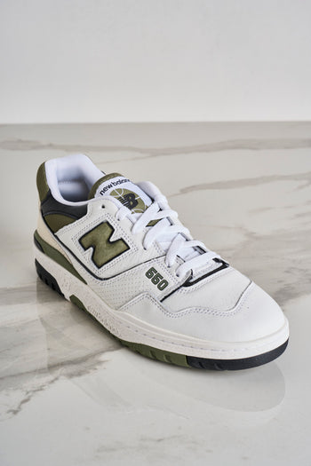 Sneakers uomo 550 bianco-verde militare - 4