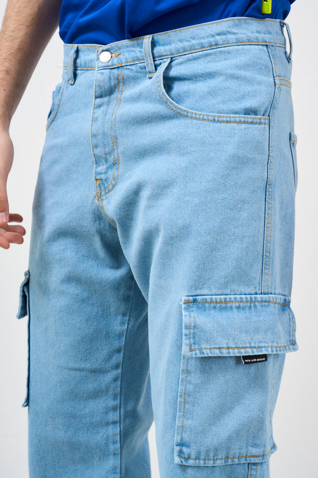 Men's jeans with cargo pockets